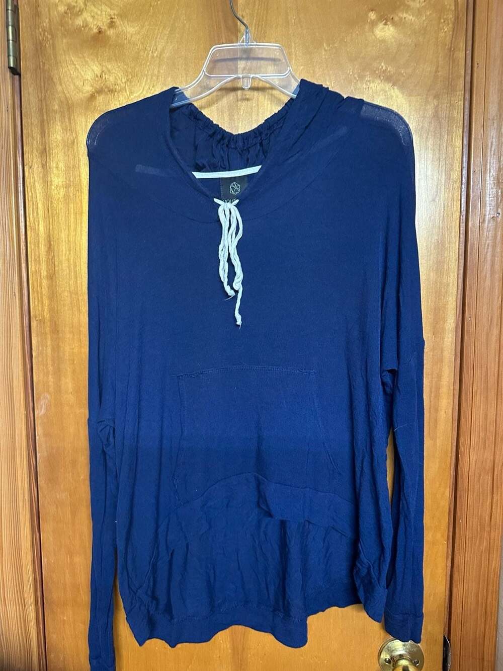 Hologram Women's Blue Lightweight High-Low Pullover Hoodie